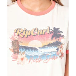 T-SHIRT RIP CURL TIKI RINGER BEIGE FEMME -Railblaza Soldes Boutique t shirt rip curl tiki ringer beige femme 4