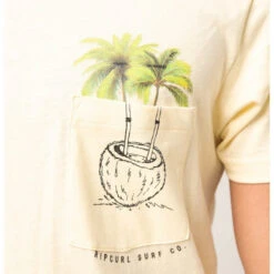 Rip Curl T-SHIRT RIPCURL IN DA POCKET TEE JAUNE CLAIR -Railblaza Soldes Boutique t shirt ripcurl in da pocket tee jaune clair 3